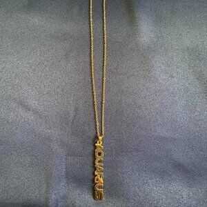 Zodiac necklace ,Gold Aquarius